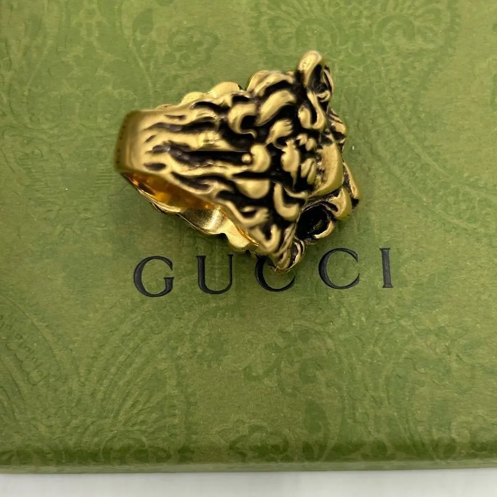 Unisex Gucci  iconic Lionhead ring size 10 made in Italy - Picture 6 of 8